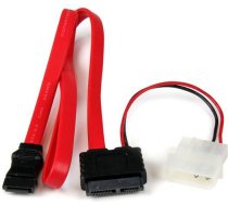 Startech Sata - Sata Slimline + Molex, 0.5m, Sarkans (slsataf20)