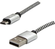 Kabelis Usb Logo Usb-a - Microusb 1 M Balts-melns