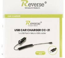 Lādētājs Revers Lādētājs Automašīnas Reverse Cc-21 2,1a Micro+usb Melna