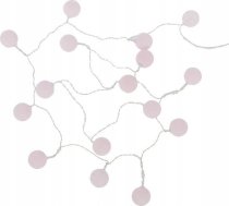 Ziemassvētku Gaismas Atmosphera Girlanda Led Cotton Balls, 16 Lampek, 240 Cm, Krāsa Rozā