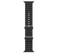 Siksniņa iWear S1 Grooved Soft Silicone 20mm strap for Apple Watch 49mm / 45mm / 44mm / 42mm Black
