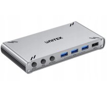 Unitek Slēdzis Kvm Usb-c 10gbps Z Hdmi I Transferem Failu Między Systemami