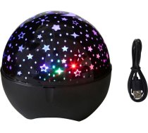 Leantoys Projektors Zvaigžņu Lampa Nakts Skaļrunis 2in1 Melns