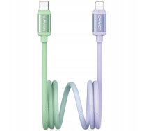 Kabelis Usams Bicolor Series Sj757 Pd 30w Usb-c/lightning 1.2m Zaļš Violets