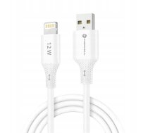 Kabelis Usb A Do Lightning Forcell F-energy 2,4a 12w Silicone 1 M C343 Balts