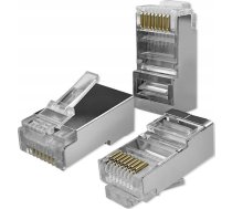 Qoltec spraudnis Qoltec Caurlaidīgs Savienotājs Rj45 | Cat6 | Ftp | Pass Through | Pārklāti Ar Zeltu Styki | 10 Gab.
