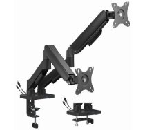 Gembird Biurkowe Rokturis Na Divi Monitori Z Portami Usb (regulējams), Od 17" Do 32", Svars Do 9 Kg