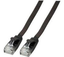 Efb Plakans Kabelis Savienojuma Rj45 U / Utp, Kat.6a, Pvc, 1m, Melns (k8107sw.1)