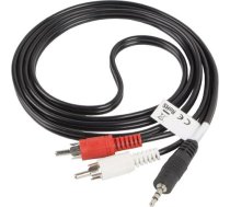 Kabelis Lanberg Jack 3.5mm - Rca (cinch) X2 1.5m Melns (ca-mjrc-10cc-0015-bk)