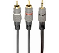 Kabelis Gembird Jack 3.5mm - Rca (cinch) X2 2.5m Pelēks (cca-352-2.5m)