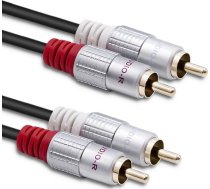 Kabelis Qoltec Rca (cinch) X2 - Rca (cinch) X2 2m Melns (1_789338)