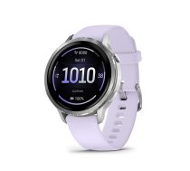 Viedpulksteni Garmin Venu 4 - 41mm, Silver with Periwinkle Silicone Band sports watch