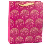 Elegant Gift Bag Gold Stars Pink 32 x 26 x 10 cm