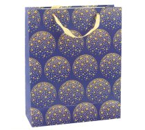 Elegant Gift Bag Gold Stars Navy Blue 32 x 26 x 12 cm