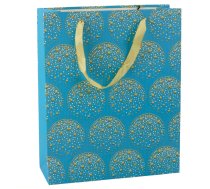 Elegant Gift Bag Gold Stars Blue 32 x 26 x 12 cm