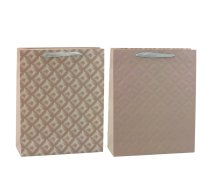 Embossed Beige Gift Bag 32 x 26 x 10cm