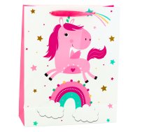 Gift Bag for Children Unicorn Rainbow Pink 32x26x10cm