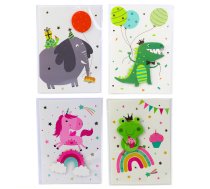 Greeting Card 3D Unicorn Elephant Frog Dinosaur + Envelope