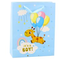 It's A Boy Giraffe Gift Bag Blue 32 x 26 x 10 cm