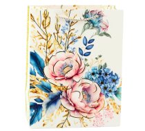 Gift Bag Flowers Gold Elements 23 x 18 x 10cm