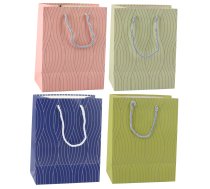 Paper Gift Bag Silver Wavy Lines 23 x 18 x 10.5 cm