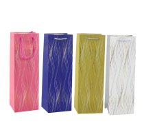 Bottle Gift Bag Shimmering Waves 35 x 12 x 9 cm