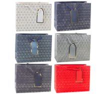 Geometric Gift Bag Gold Lines 23 x 18 x 10cm