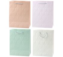 Elegant Gift Bag Embossed Hearts 23 x 18 x 10.5 cm