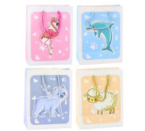 Gift Bag 3D Animals Pastel 23x 18 x 10cm