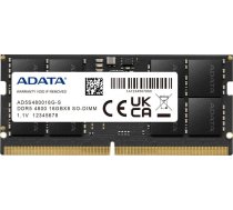 Atmiņa Portatīvajam Datoram Adata Sodimm, Ddr5, 32 Gb, 4800 Mhz, Cl40 (ad5s480032g-s)