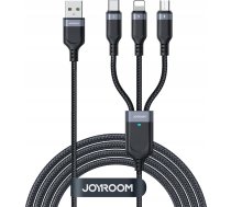Kabelis Usb Joyroom Usb-a - Usb-c + Microusb + Lightning 1.2 M Melns (jyr842)