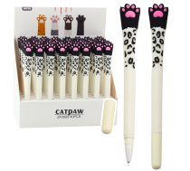 Cat Paw Gels Pen Blue Ink Black And White Cap 16,5cm
