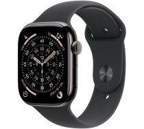 Smartwatch Apple Watch Series 11 Gps + Cellular, Vēstules Aploksne Titanowa 46 Mm, Krāsā łupkowym, Siksna Sporta Krāsā Melnu - Izmērs M/l