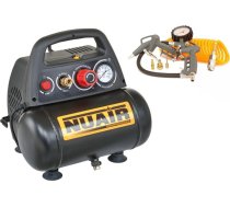 Kompresors Automašīnas Nuair Kompresors Bezeļļu 6l 8 Bar 1.5km + Arak6 (1gab)