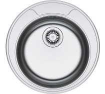 RON 610-39 Ø509 mm, nerūsējošā tērauda iegriežama izlietne ar manuālo 3½'' ventili, ir caurums maisītājam