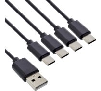 Inline® Usb 4in1 Y-uzlādes Kabelis, 1x Usb-a Stecker An 4x Usb-c Stecker, Melns 0,5m