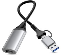 Karte Grafiskā Equip ārējā Karte Grafiskā Usb 1920 X 1080 Px Pelēks