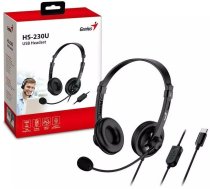 Austiņas Genius Austiņas Hs-230u, Usb-c, 2.4m, Melns