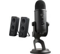 Skaļruņi Datoru Logitech Z207 (980-001295) + Yeti Usb Blackout (988-000229)