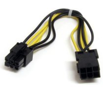 Startech Pcie 6-pin - Pcie 6-pin, 0.2m, Dzeltens (pciepowext)