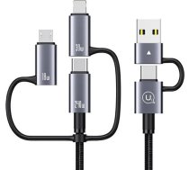 Kabelis Usb Usams Usb-a + Usb-c - Usb-c + Microusb + Lightning 2 M Pelēks