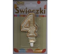 Godan Svece Numurs Zelta Kontur "4"