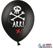Party Deco Baloni Strong, Piraci, Melns Z Balts Czaszką, 30 Cm, 6gab. Universāls
