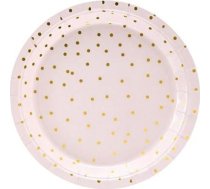 Party Deco šķīvji Papīra, Punkti, Koši Rozā, Diametrs 18 Cm, 6gab. Universāls