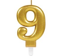 Amscan Svece Numurs Zelta Dziewięć - 9 Universāls