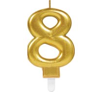 Amscan Svece Numurs Zelta Osiem - 8 Universāls
