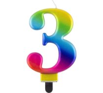 Godan Svece Dzimšanas Dienas "3" Daudzkrāsains 8cm