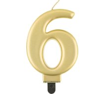 Godan Svece Dzimšanas Dienas "6" Zelta 8cm