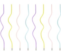 Party Deco Sveces Dzimšanas Dienas Zakręcone Pasteļkrāsas - 14 Cm - 8gab. Universāls