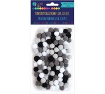 Dp Craft Pomponi Poliestrowe Dpcrraft 1cm Mix Balts-melns 120 Gab. Dalprint